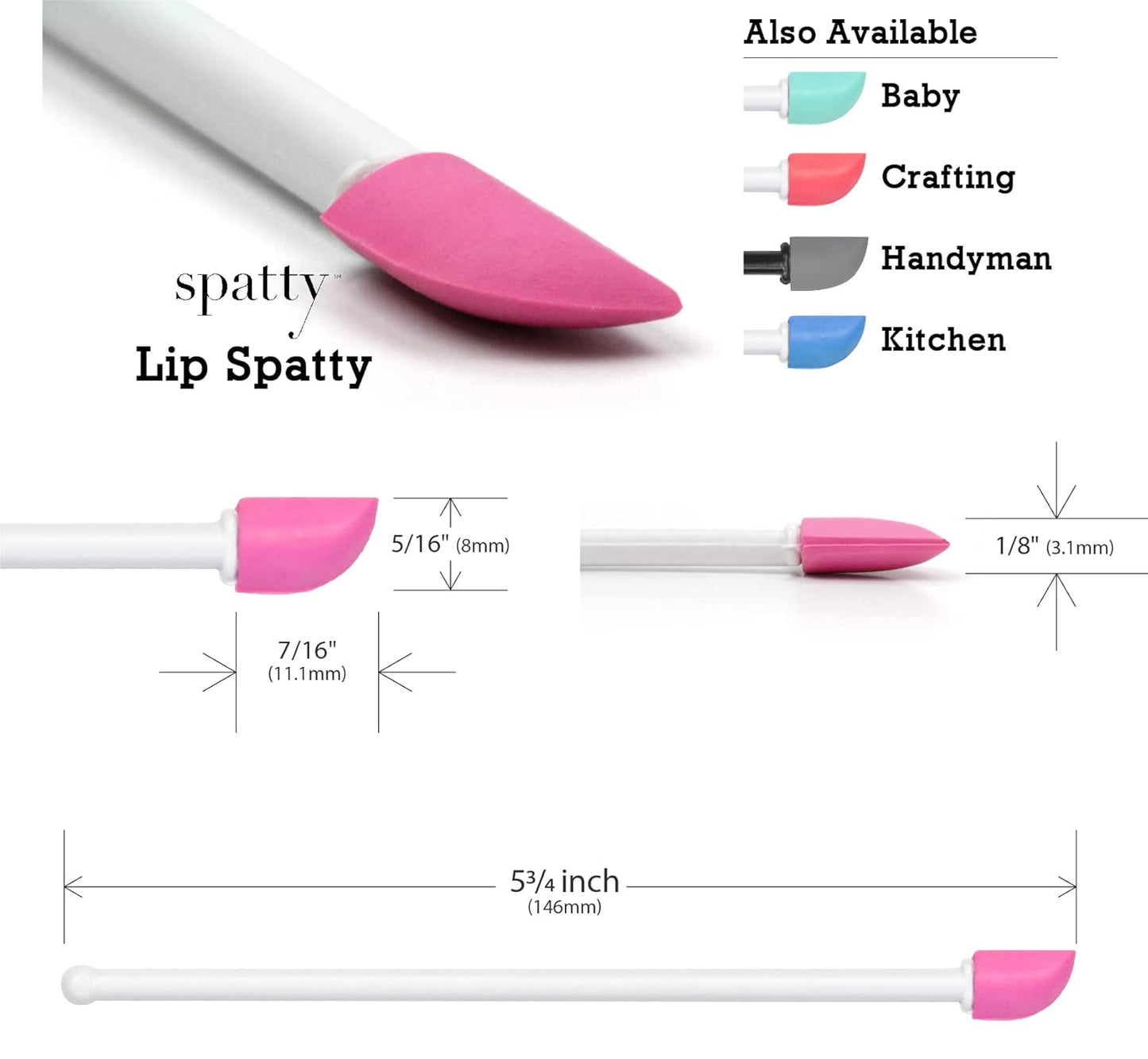 Lip Gloss Tiny Beauty Spatula (6 Inch Pink) Shark Tank Mom Made Scrapes Last Drop of Lipstick, Concealer, Chapstick, Tiny Makeup Cosmetics Gifts for Women, Teen, Grandma, Mom Stocking Stuffers
