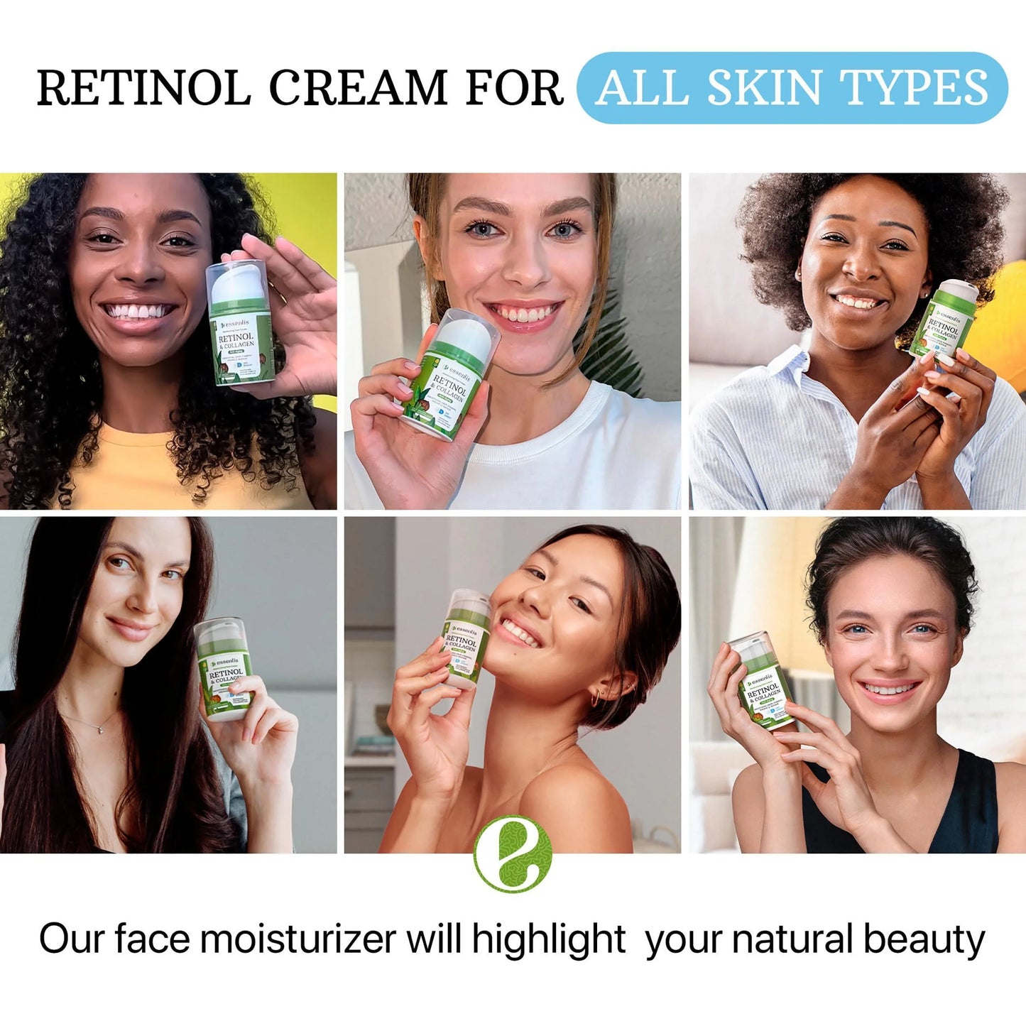 Retinol Cream for Face anti Aging Face Moisturizer with Collagen & Hyaluronic