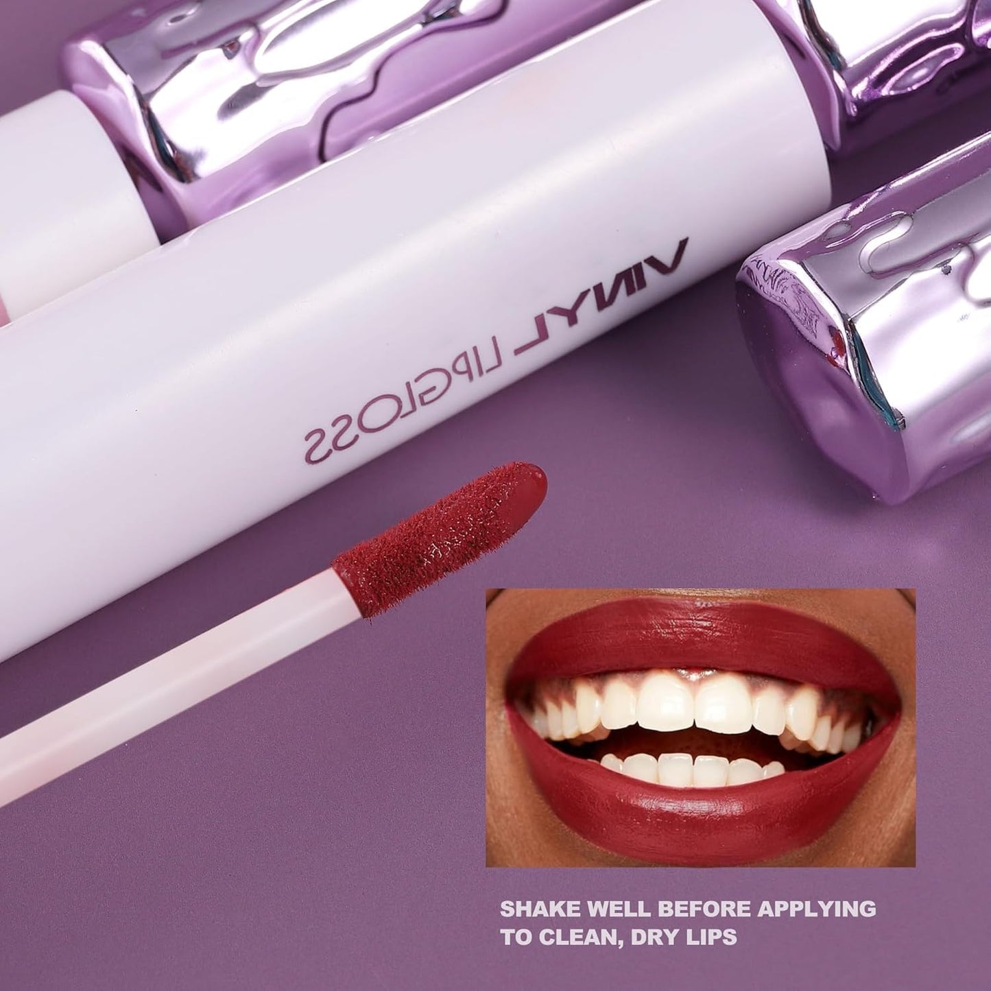 Matte Lip Glaze Moisturizing Long-Lasting Waterproof Non-Stick Lipstick Longwear No-Budge Liquid Lipcolor Makeup, Highly Pigmented Nourishing Lip Gloss for Lip Make up (02#, 0.08 Fl.Oz)