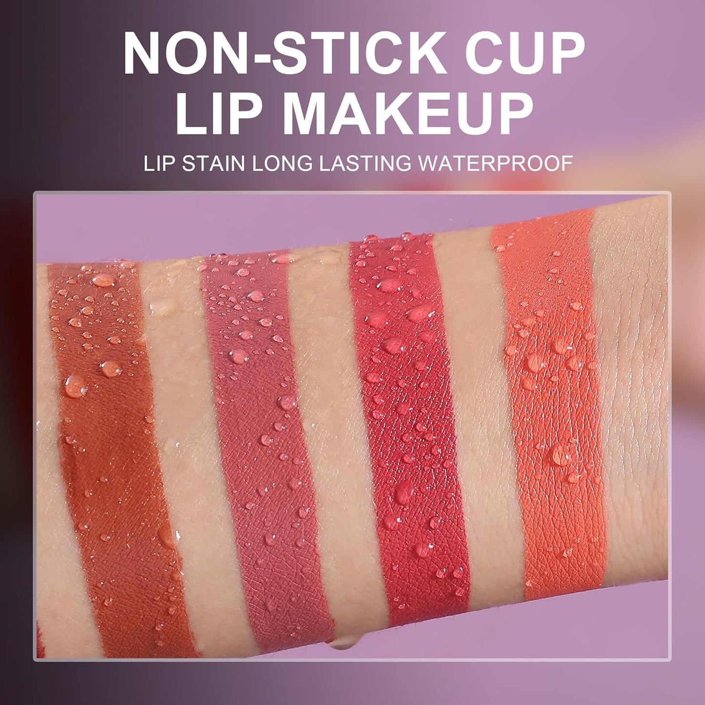 Matte Lip Glaze Moisturizing Long-Lasting Waterproof Non-Stick Lipstick Longwear No-Budge Liquid Lipcolor Makeup, Highly Pigmented Nourishing Lip Gloss for Lip Make up (02#, 0.08 Fl.Oz)