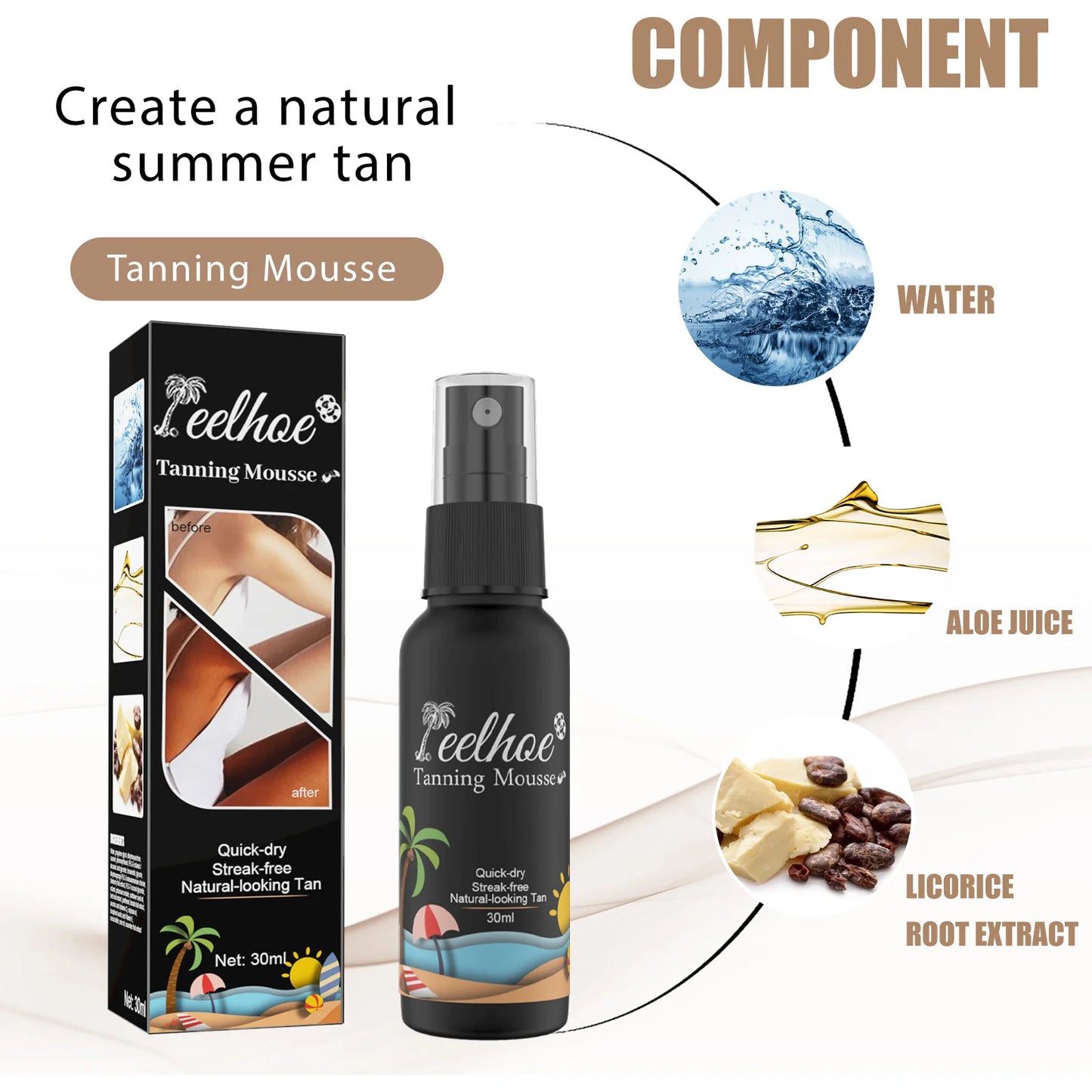 Tanning Mist Sunscreen Lotion Spray for Golden Glow