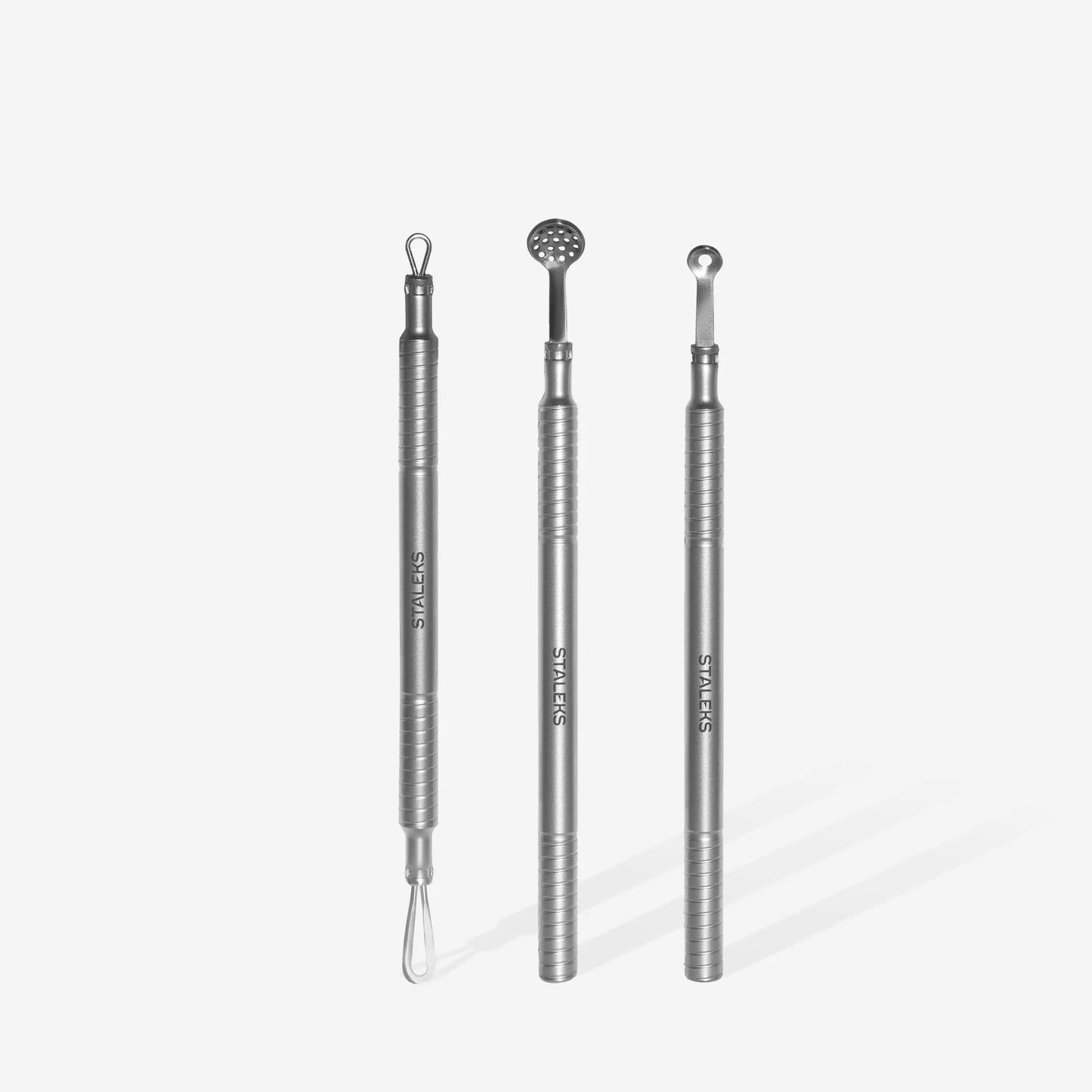 Staleks Cosmetology Toolset “Clean Skin” BEAUTY & CARE 30 (Uno Spoon, round Tool with 19 Holes and Double-Ended Loop)