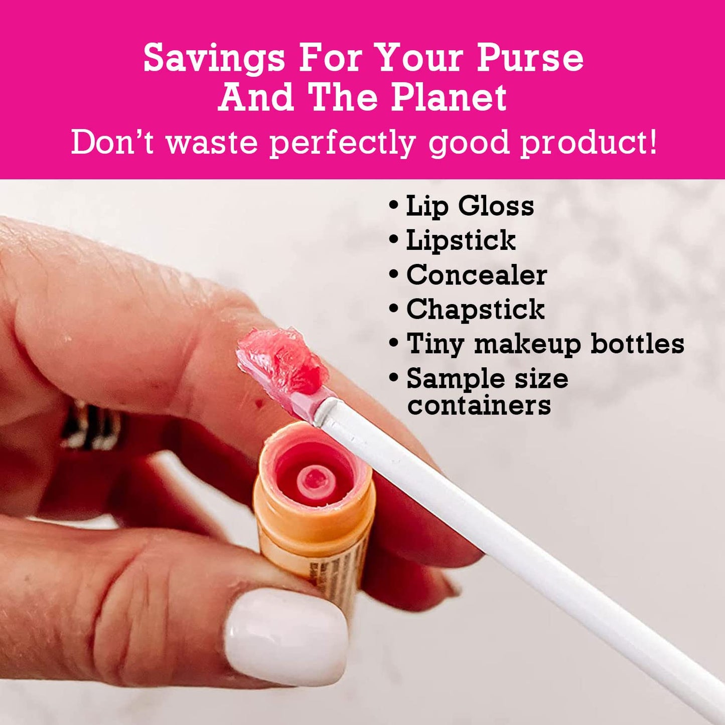 Lip Gloss Tiny Beauty Spatula (6 Inch Pink) Shark Tank Mom Made Scrapes Last Drop of Lipstick, Concealer, Chapstick, Tiny Makeup Cosmetics Gifts for Women, Teen, Grandma, Mom Stocking Stuffers