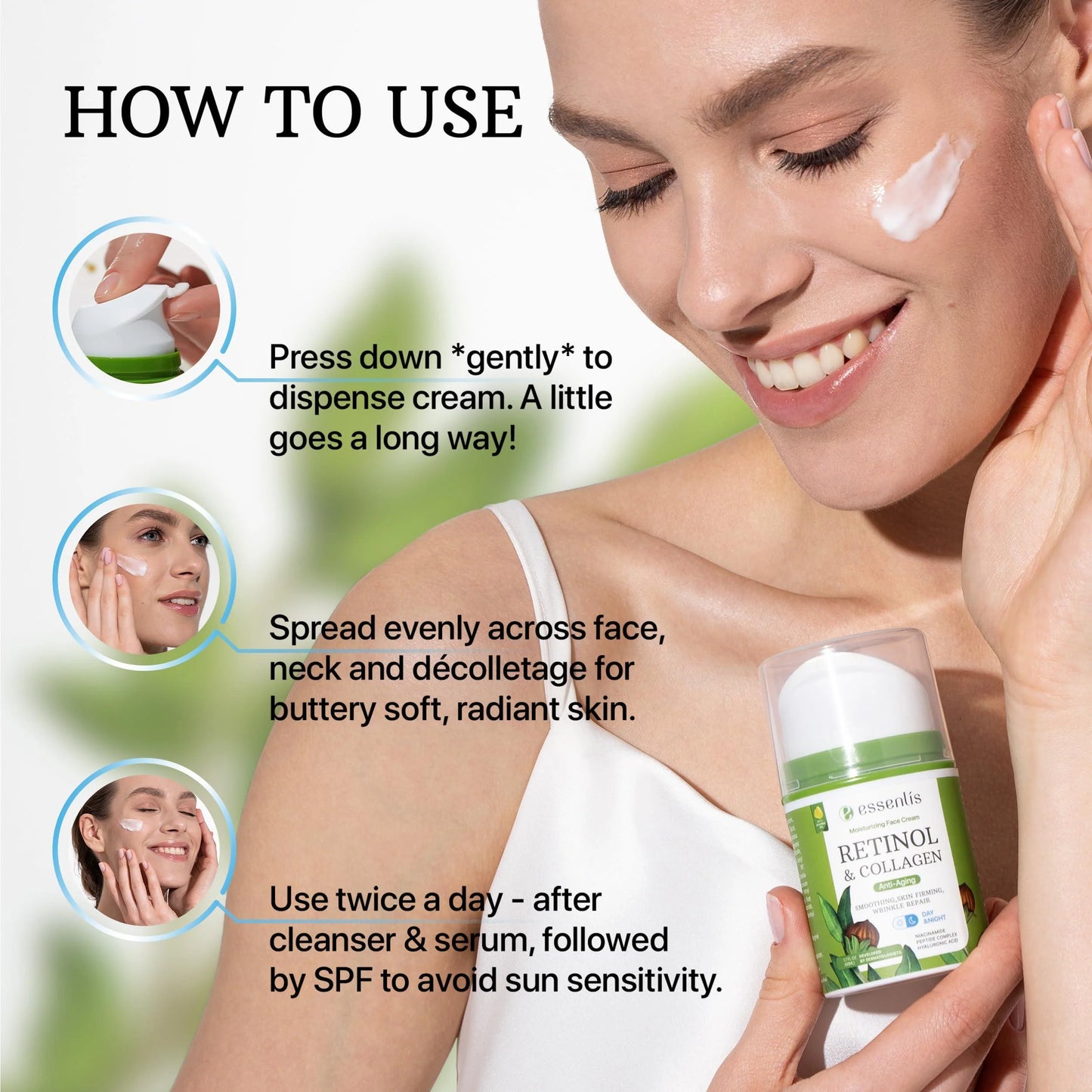 Retinol Cream for Face anti Aging Face Moisturizer with Collagen & Hyaluronic