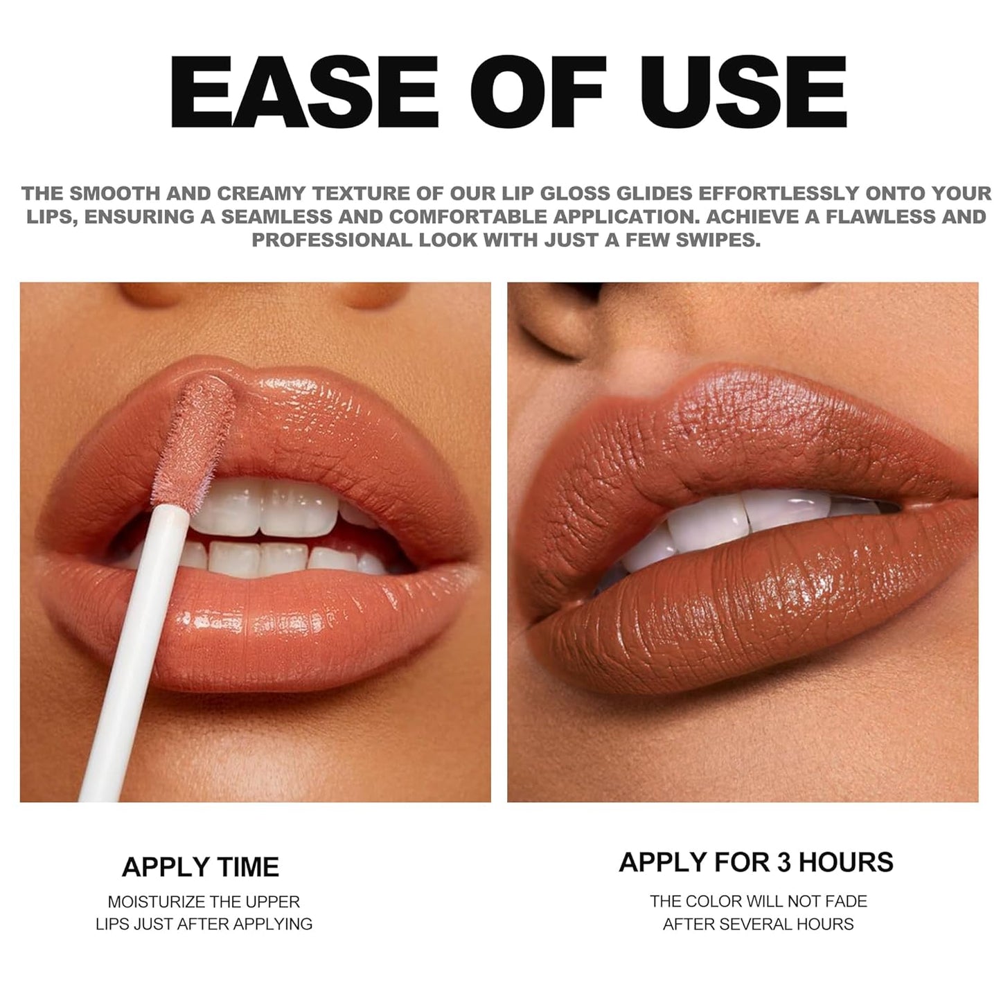 Matte Lip Glaze Moisturizing Long-Lasting Waterproof Non-Stick Lipstick Longwear No-Budge Liquid Lipcolor Makeup, Highly Pigmented Nourishing Lip Gloss for Lip Make up (02#, 0.08 Fl.Oz)