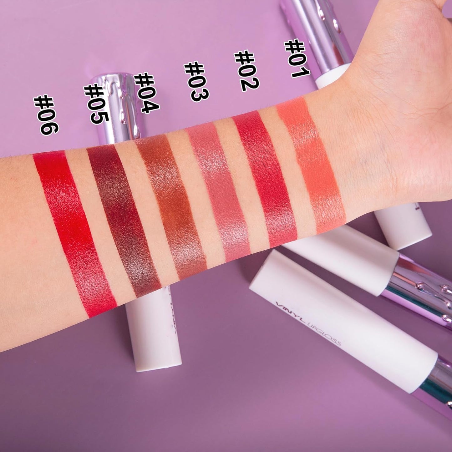Matte Lip Glaze Moisturizing Long-Lasting Waterproof Non-Stick Lipstick Longwear No-Budge Liquid Lipcolor Makeup, Highly Pigmented Nourishing Lip Gloss for Lip Make up (02#, 0.08 Fl.Oz)