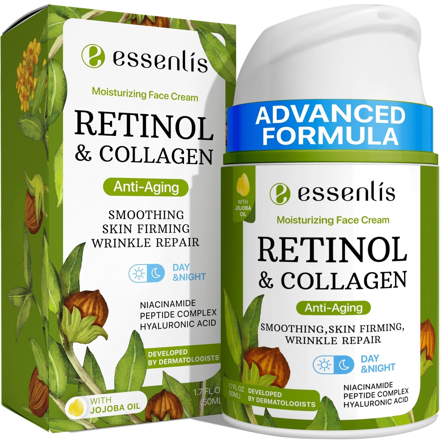 Retinol Cream for Face anti Aging Face Moisturizer with Collagen & Hyaluronic