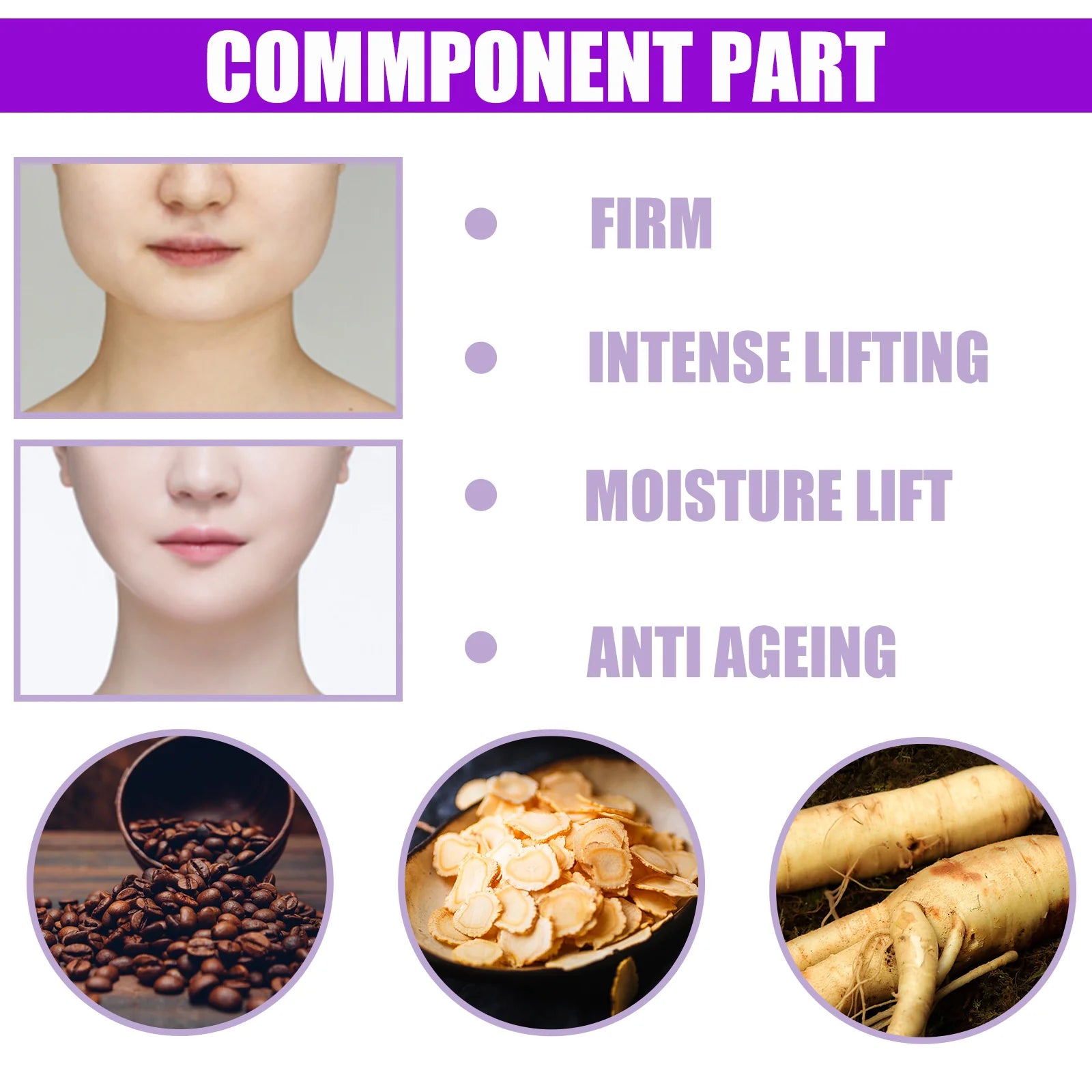 Youthful V Shape Lift Cream Contouring Tightening Chin Firming Anti-Sagging Facial Massage Cream
