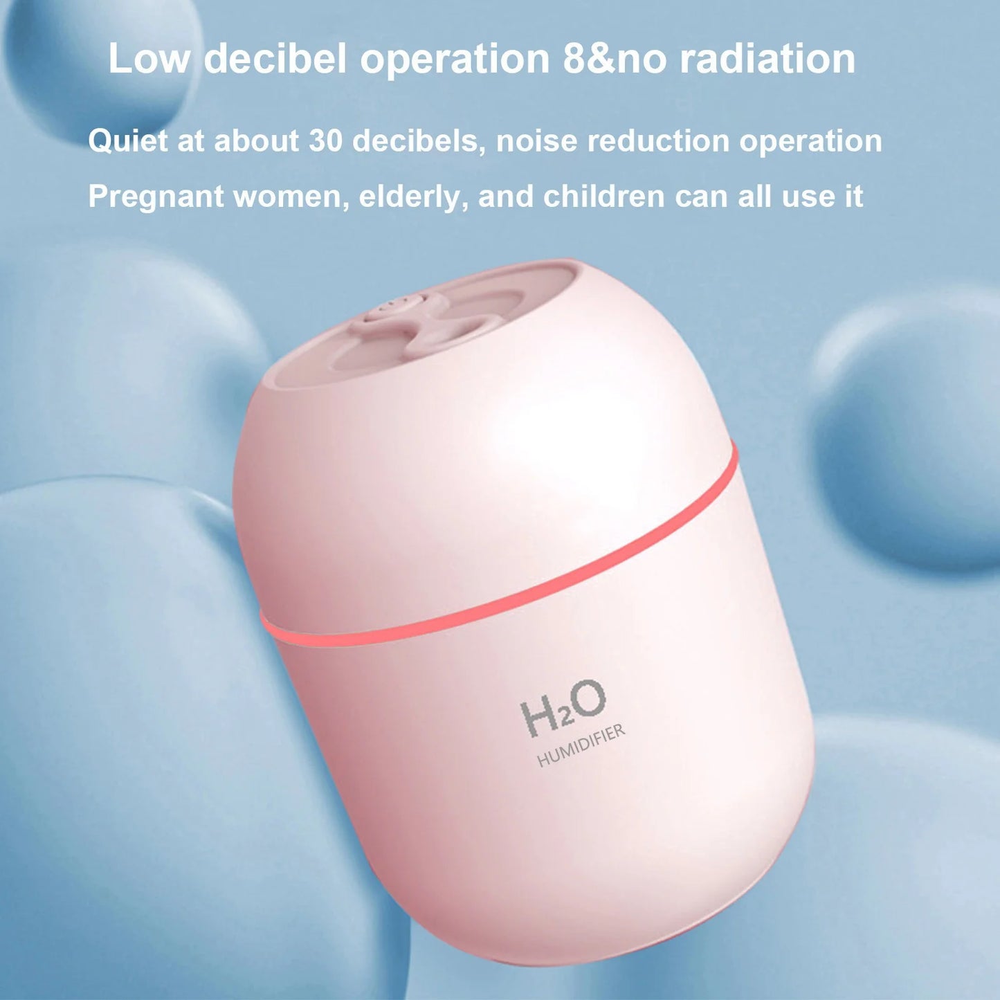 Humidifiers for Bedroom, Usb Rechargeable Humidifier Home Office Desk Humidifier Portable Mini Humidifier for Baby Bedroom Travel Office Home