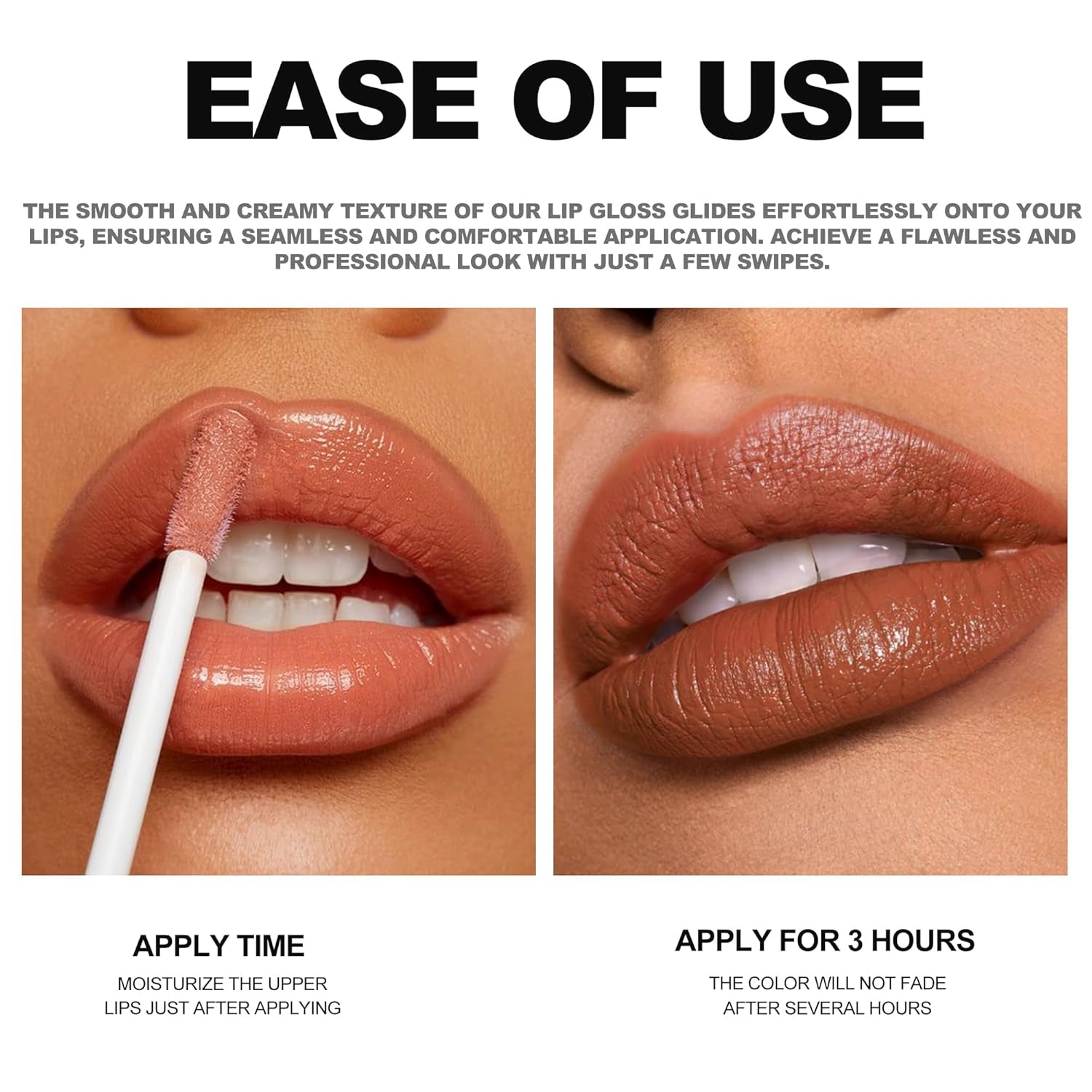 Matte Lip Glaze Moisturizing Long-Lasting Waterproof Non-Stick Lipstick Longwear No-Budge Liquid Lipcolor Makeup, Highly Pigmented Nourishing Lip Gloss for Lip Make up (02#, 0.08 Fl.Oz)